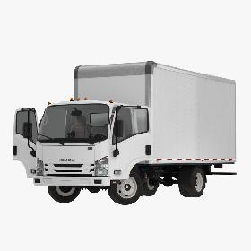 Box Truck Isuzu NPR 2018 Rigged 3D